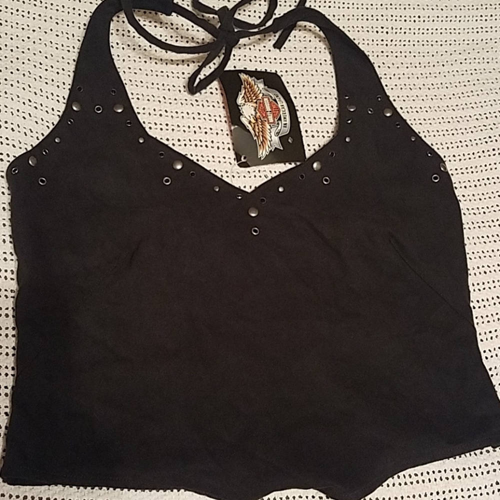 Harley Davidson Faux Suede halter Top - New with t